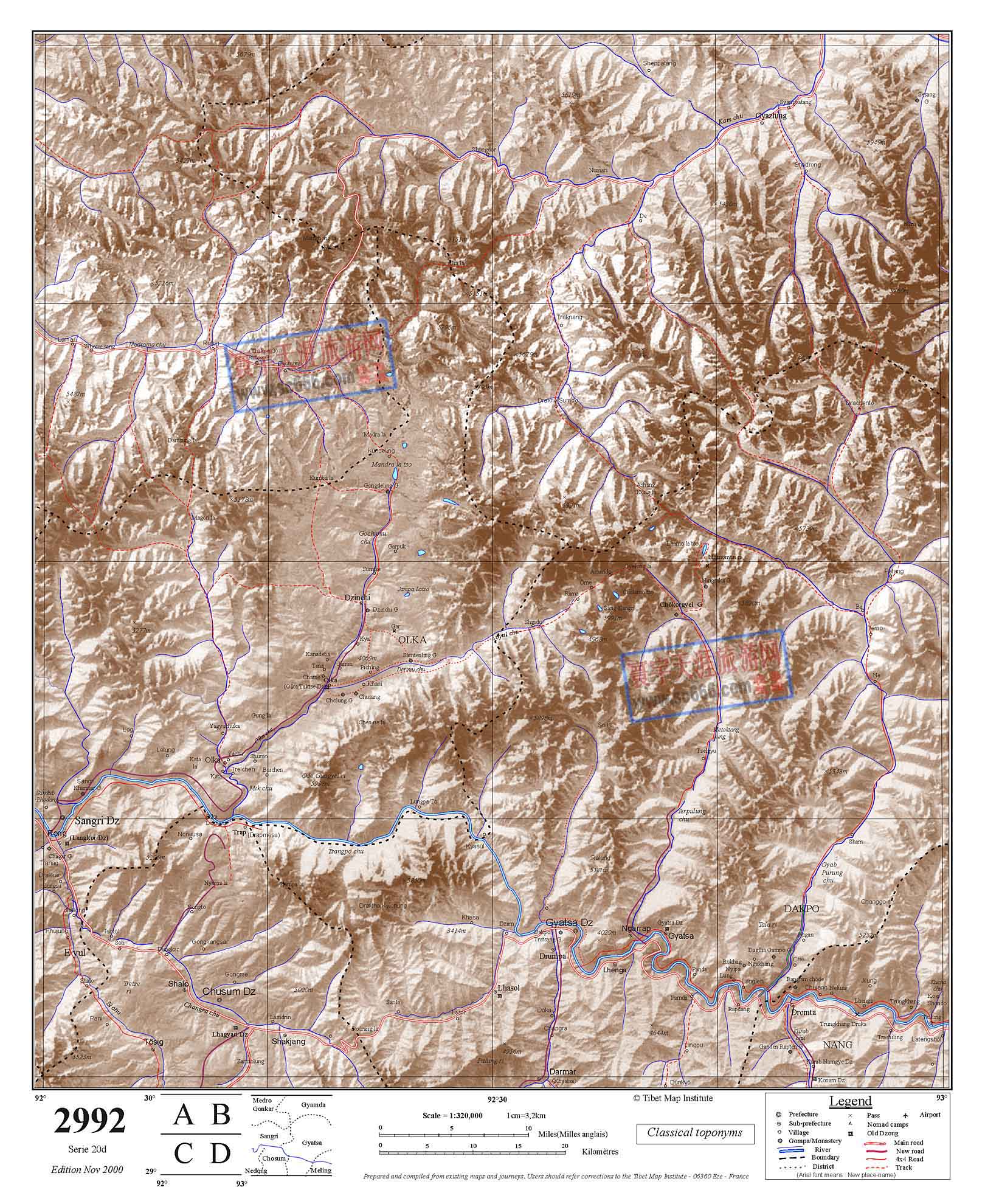 西藏自治区英文地图20