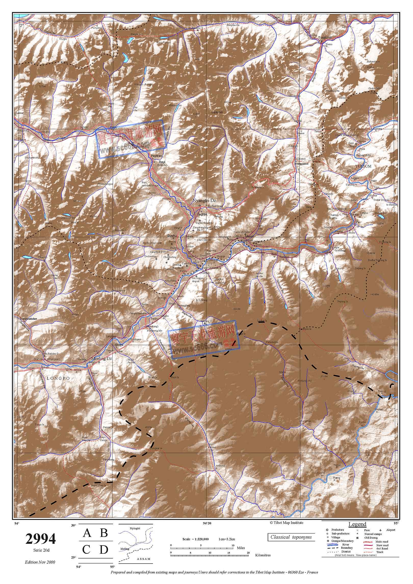 西藏自治区英文地图22