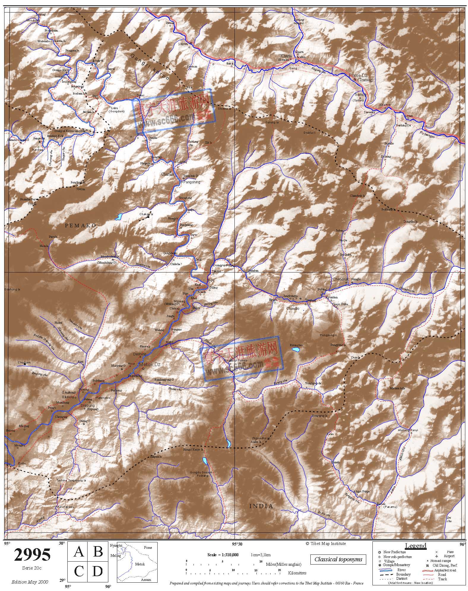 西藏自治区英文地图23