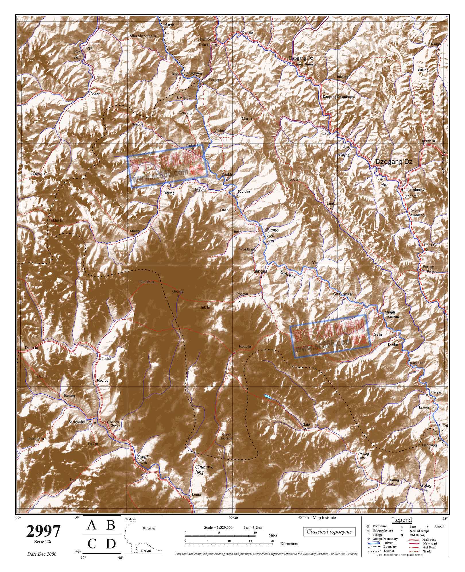 西藏自治区英文地图25