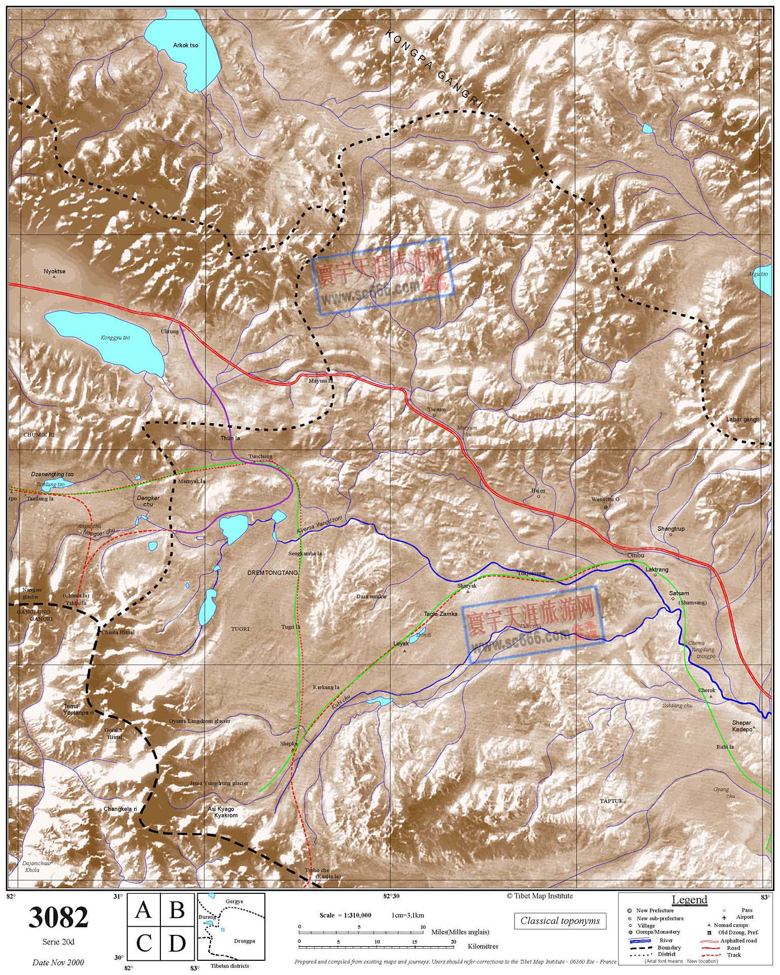 西藏自治区英文地图27