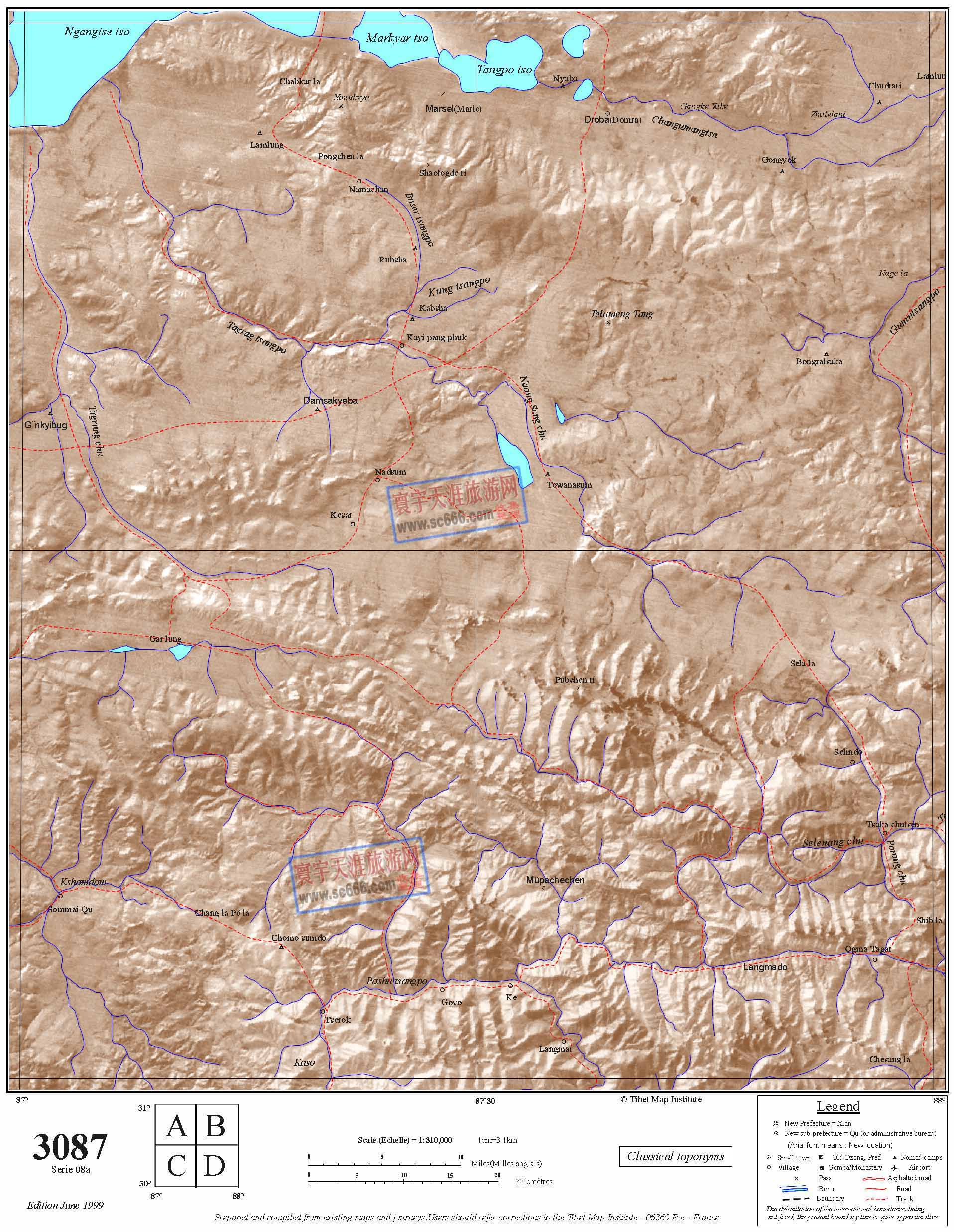 西藏自治区英文地图30