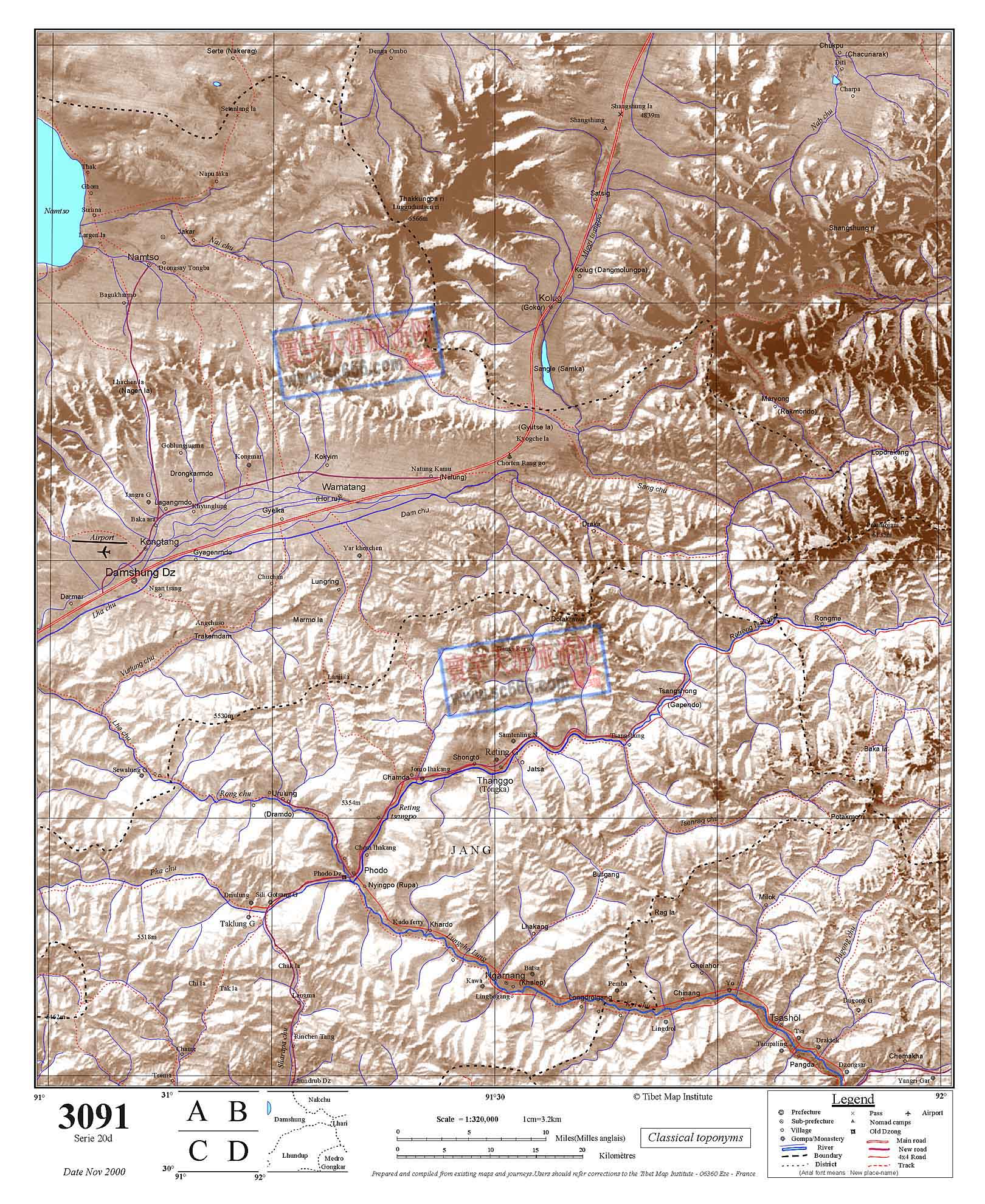 西藏自治区英文地图32
