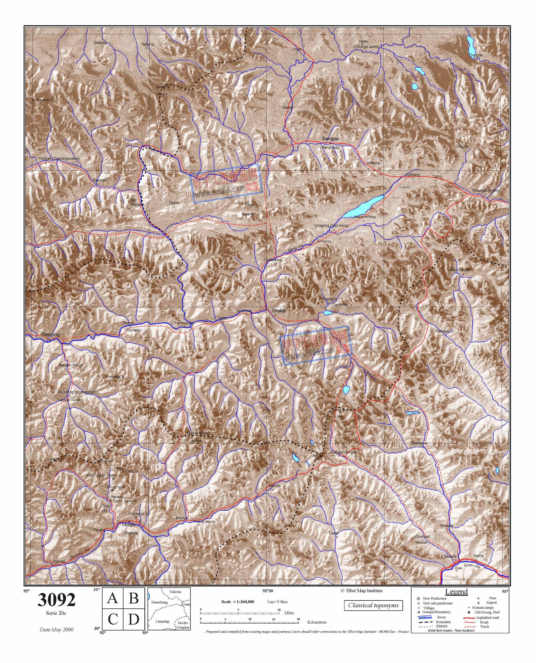 西藏自治区英文地图33