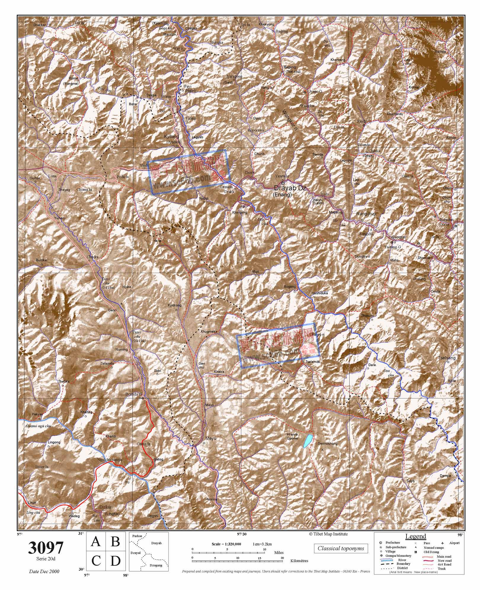 西藏自治区英文地图36