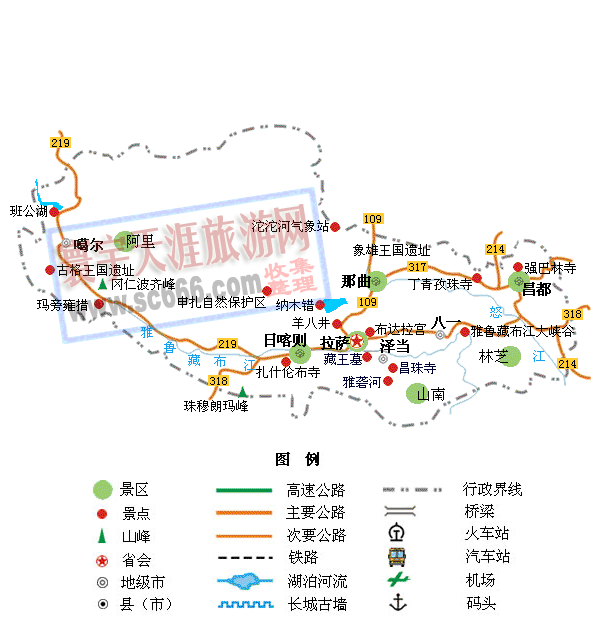 西藏自治区旅游地图1
