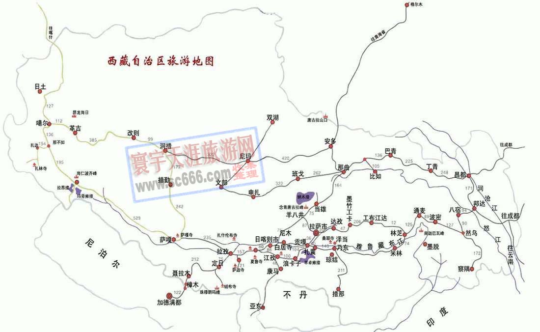 西藏自治区旅游地图2