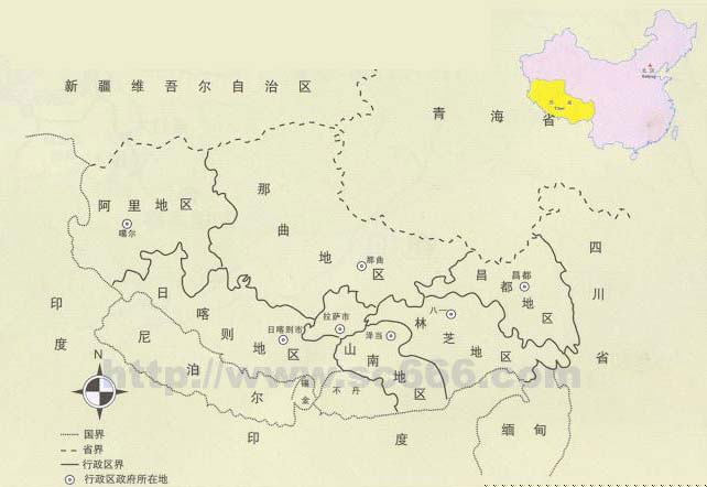 西藏自治区行政区划图