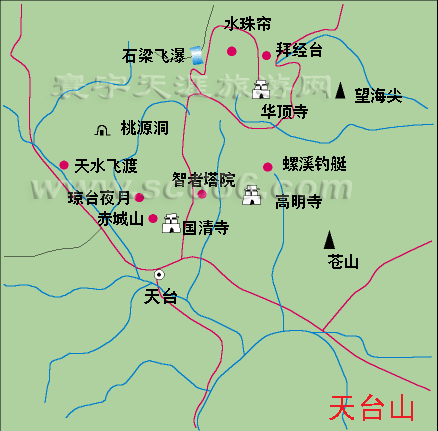 天台山景区导游图1