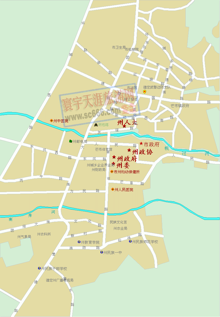 德宏傣族景颇族自治州城区地图