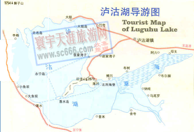 沪沽湖导游地图