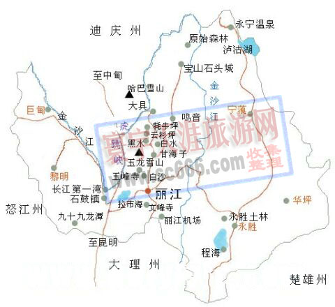 丽江周边景点地图2