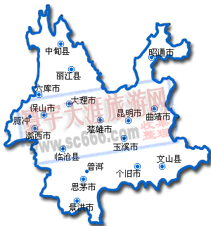 云南省市县分布地图