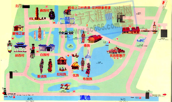 云南民族村导游图
