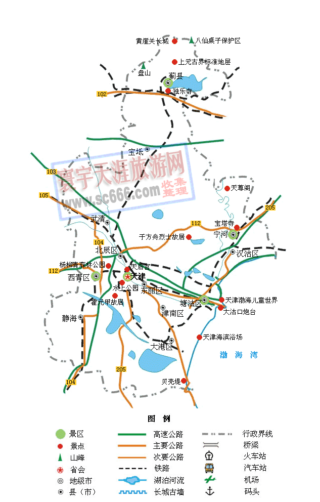 天津旅游地图