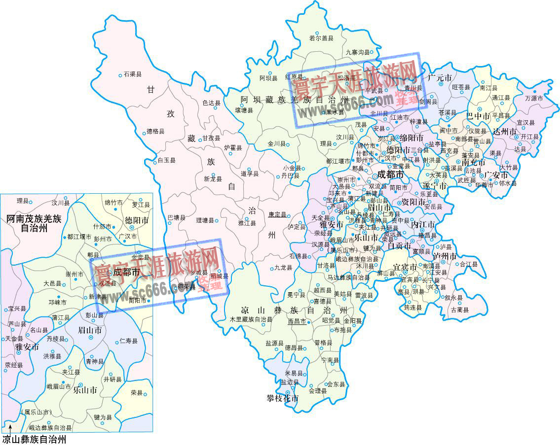 四川省行政地图1