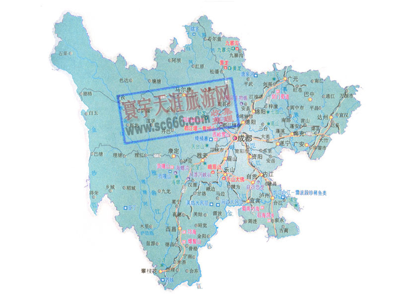 四川省旅游地图3