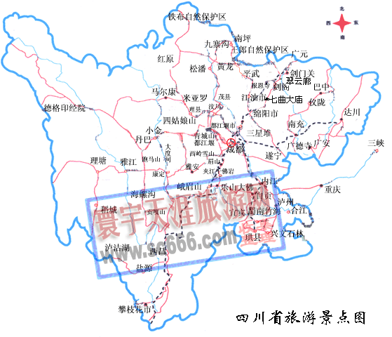 四川省旅游景点分布图2