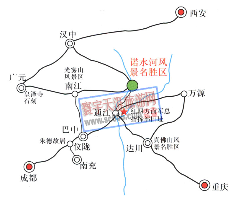 成都-诺水河线路图