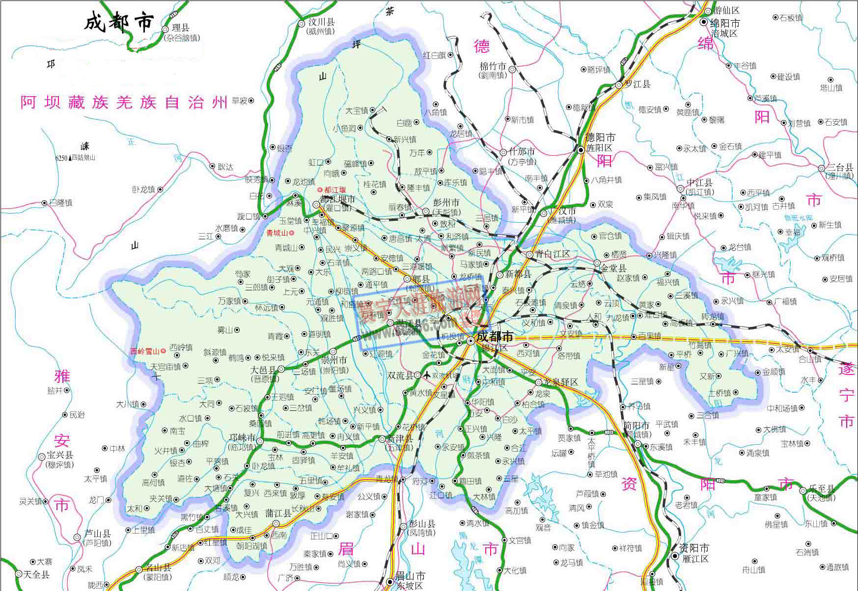 成都市政区地图