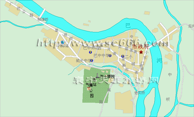 巴中城区地图