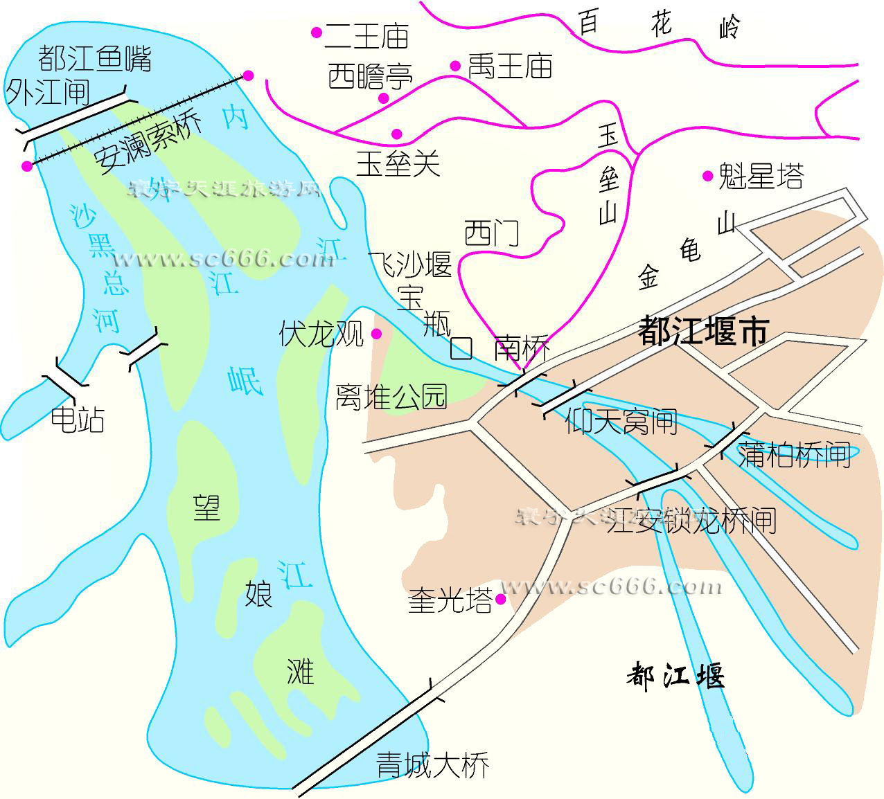 都江堰景区导游图2