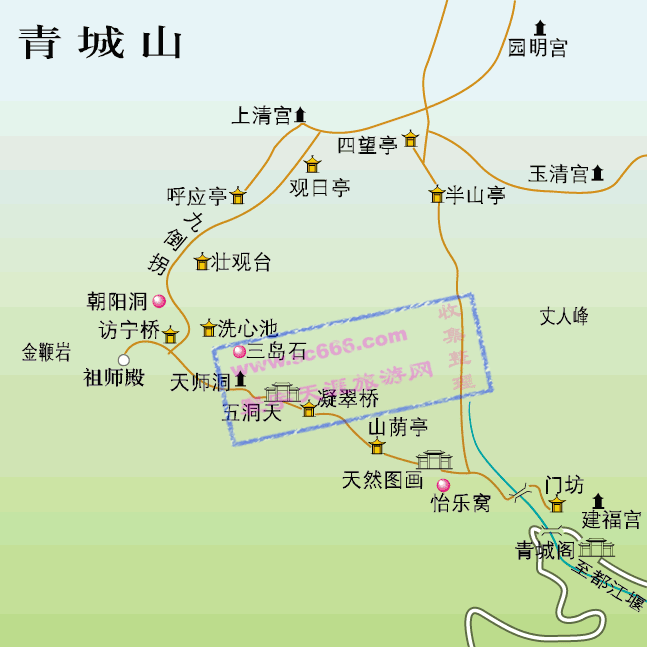 青城山景区导游图1