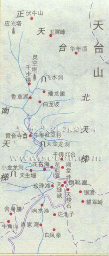 天台山景区导游图1
