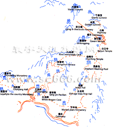 峨眉山旅游线路图