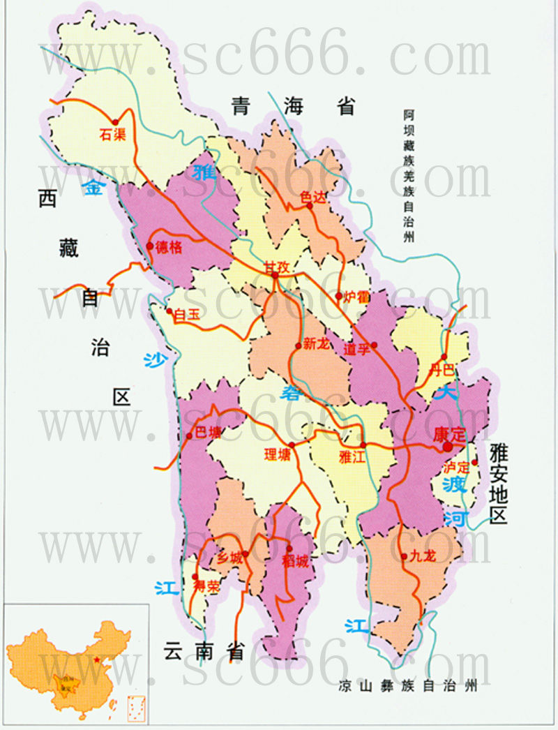 甘孜州路线图