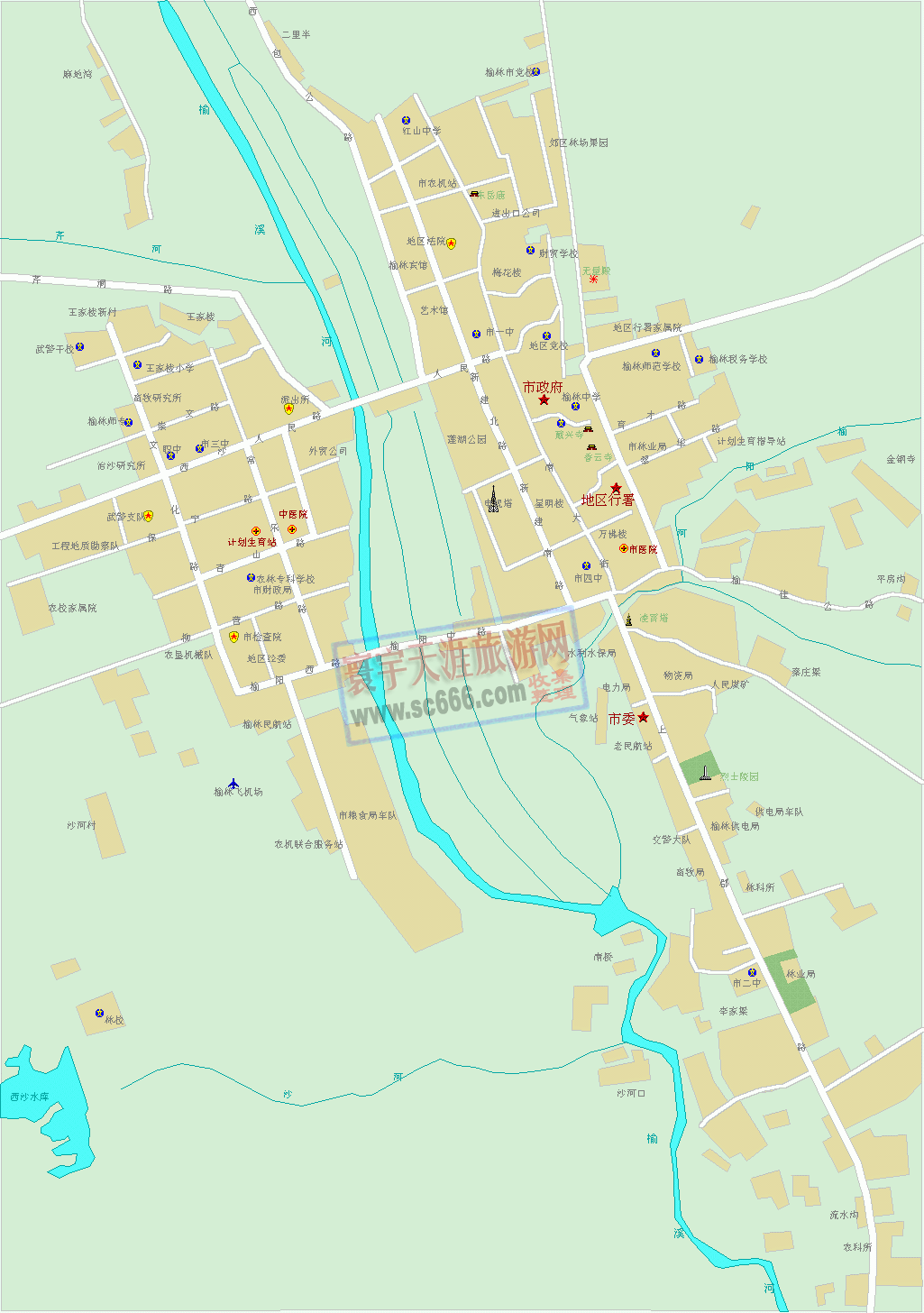 榆林市城区地图