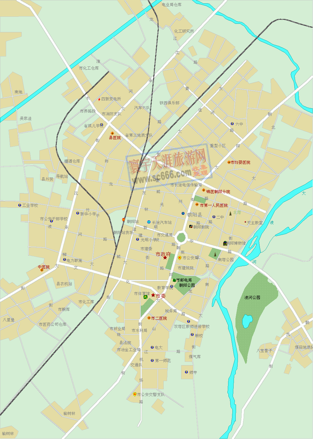 朝阳市城区地图