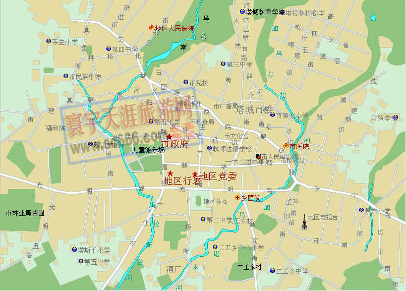 塔城市城区地图