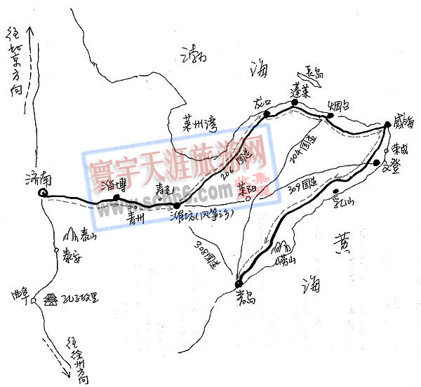 胶东半岛线路图
