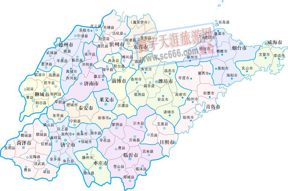 山东省行政地图