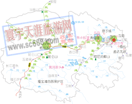 青海省旅游地图1