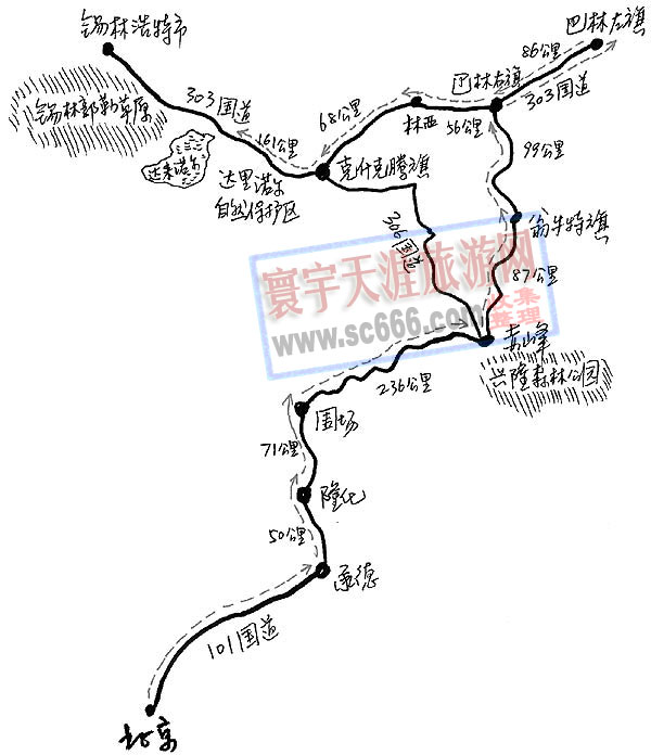 北京-赤峰线路图