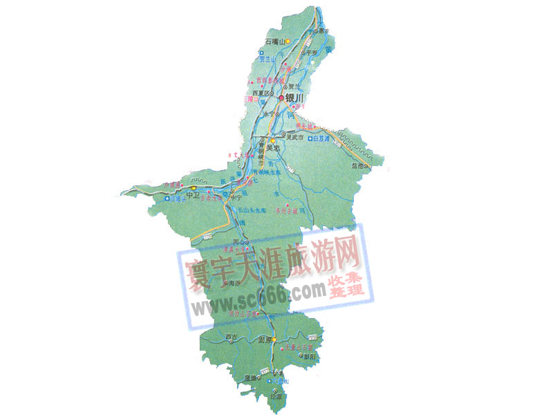 宁夏回族自治区地图2