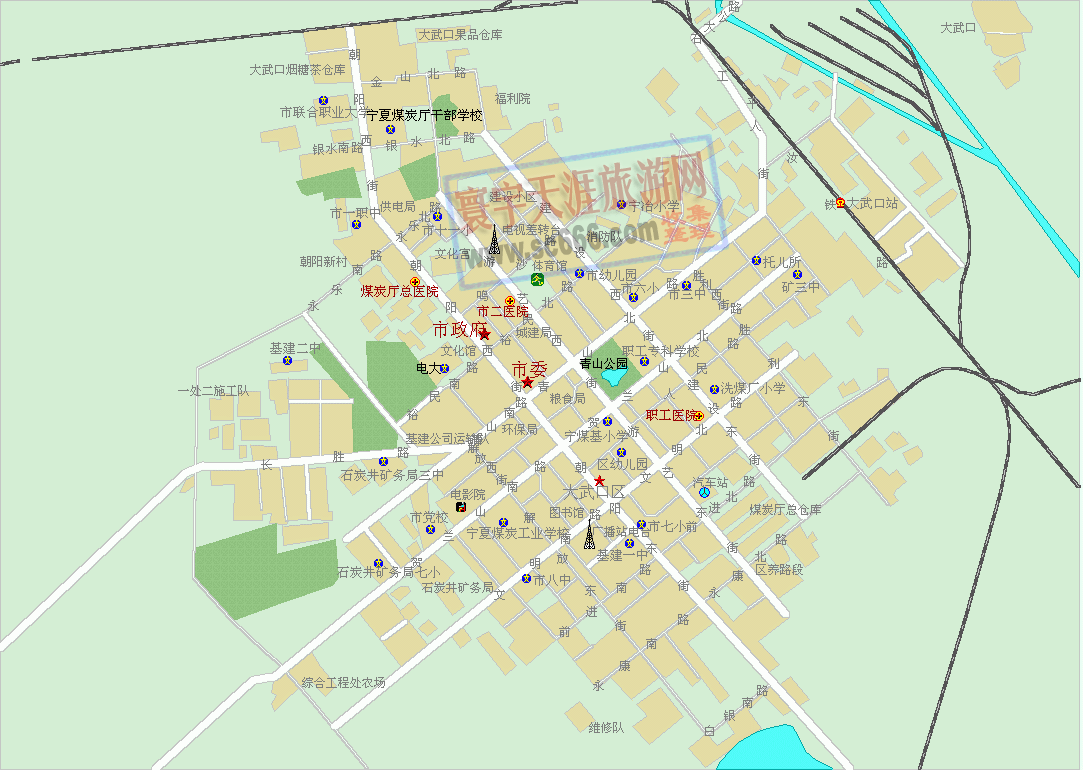 石嘴山市城区地图