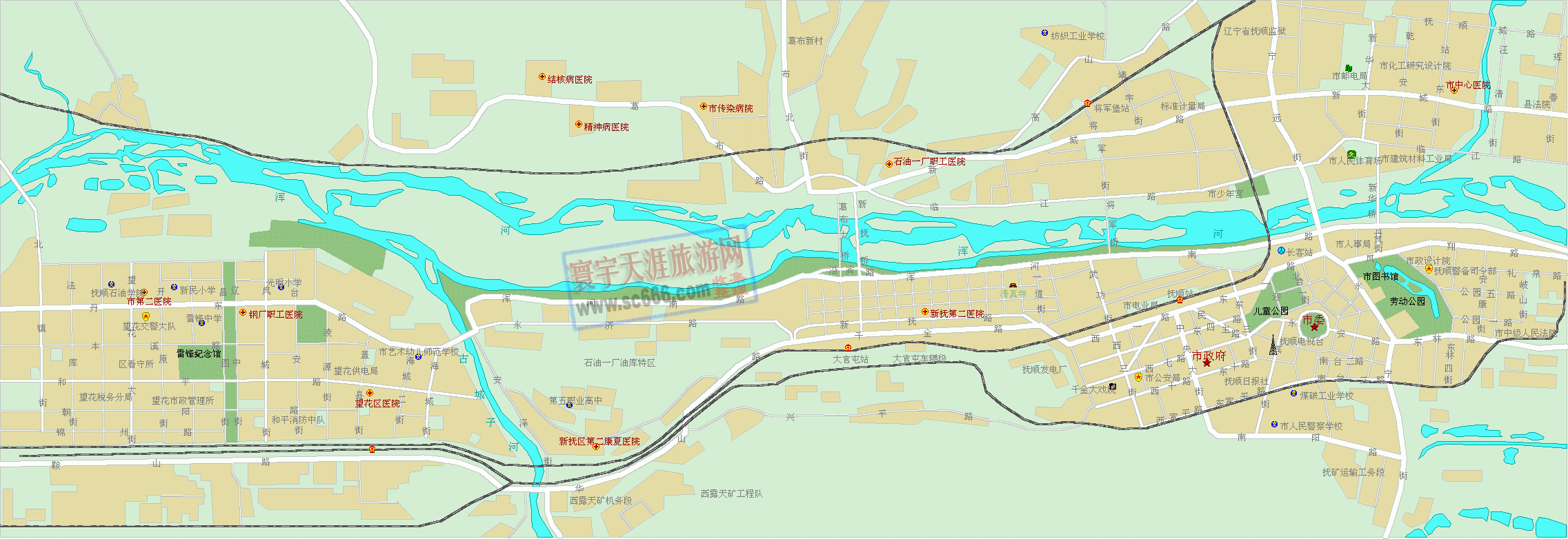 抚顺市城区地图