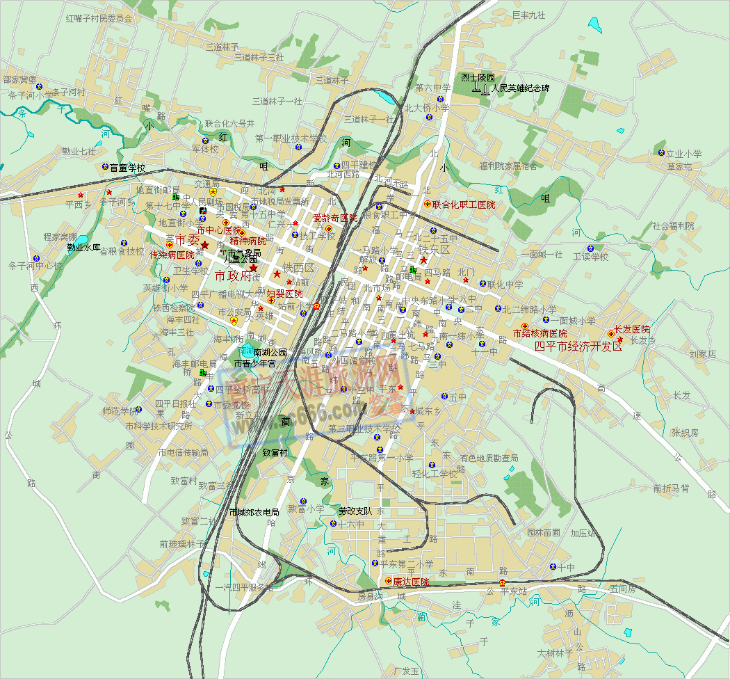 四平市城区地图