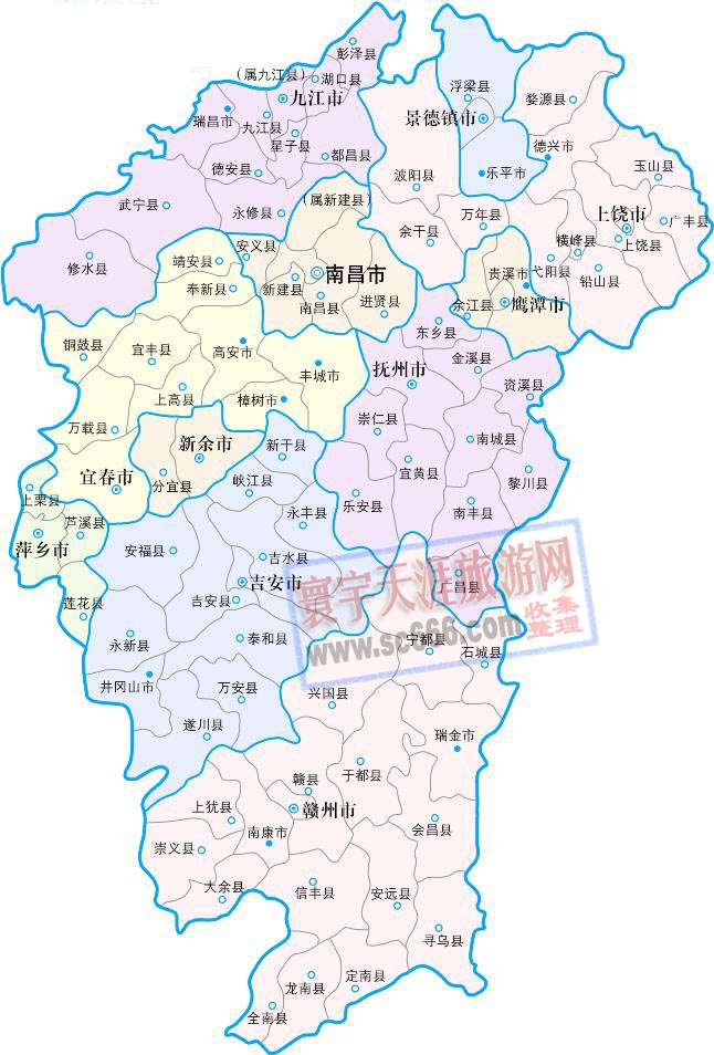 江西省行政区地图