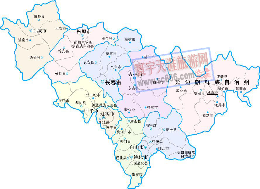 吉林省政区地图