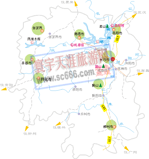 湖南省景点分布图2