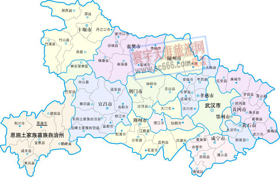 湖北省行政地图