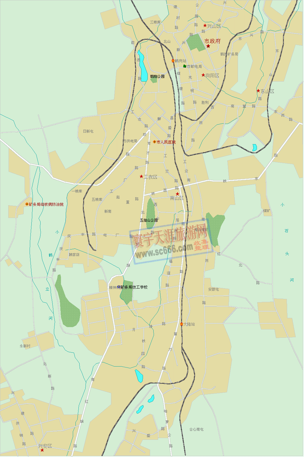 鹤岗市城区地图