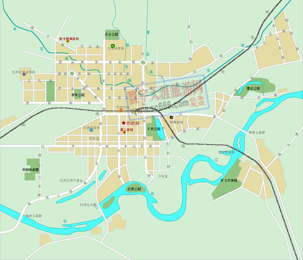 牡丹江市城区地图