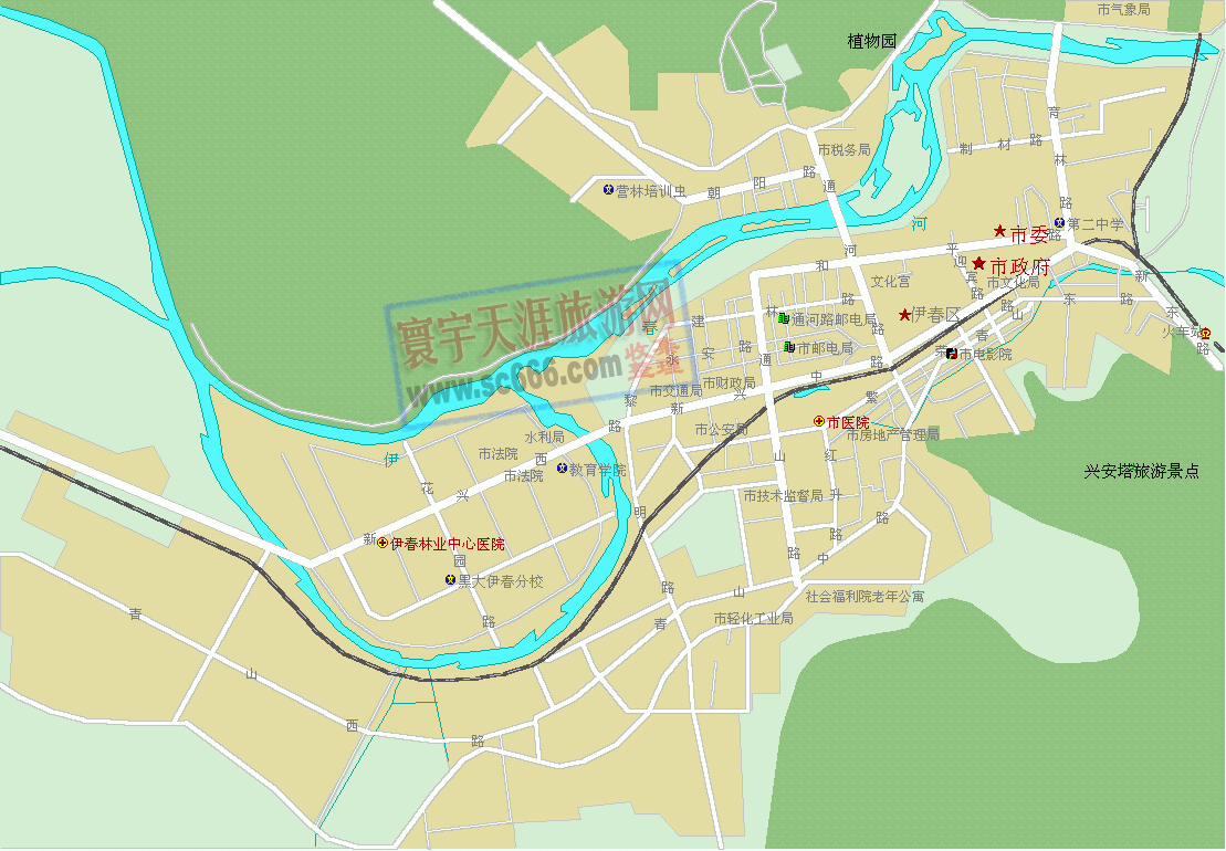 伊春市城区地图