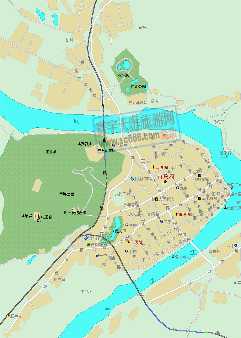 宜宾市城区地图