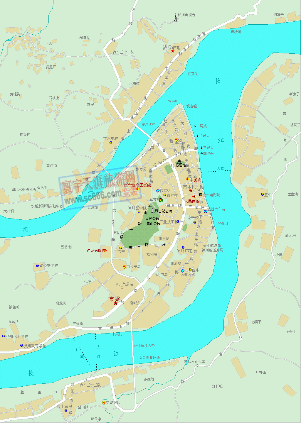 泸州市城区地图
